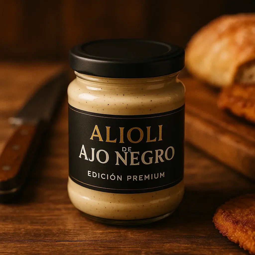 Salsa Alioli de Ajo Negro en Frasco Premium