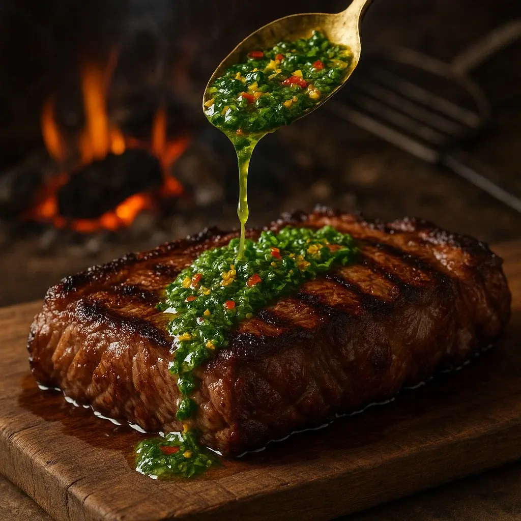 Chimichurri Cítrico sobre Asado