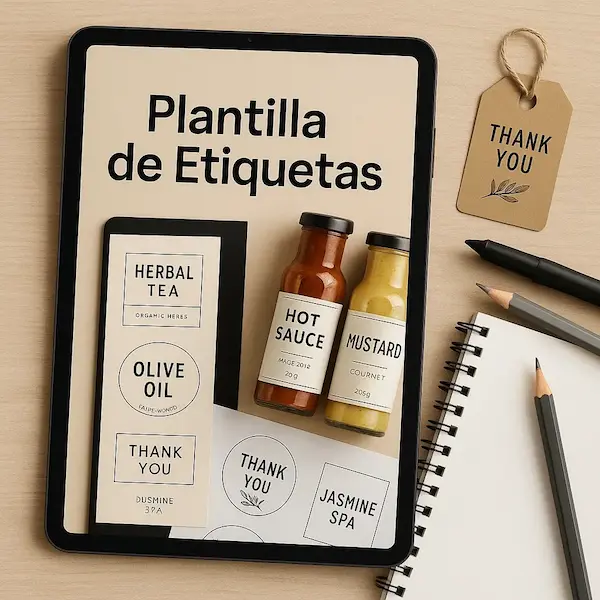 Mockup Plantilla de Etiquetas Gourmet